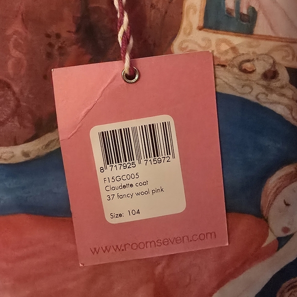 NWT - Kid's Claudette Coat - Fancy Wool Pink - US 4 - Picture 10 of 16